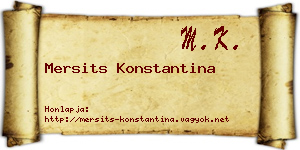 Mersits Konstantina névjegykártya